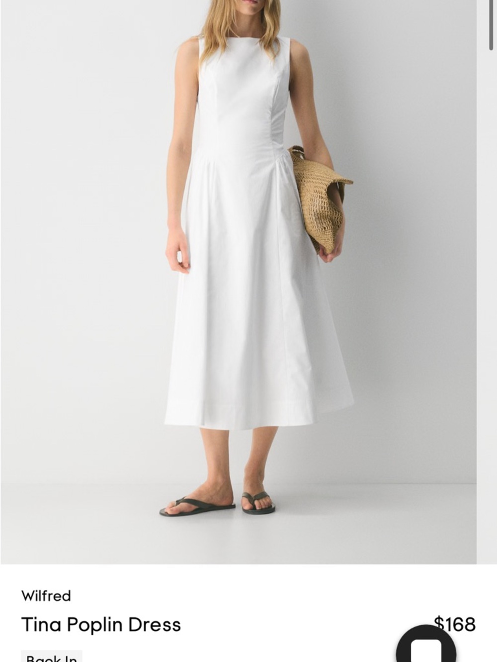 Wilfred White Maxi Tina Poplin Dress